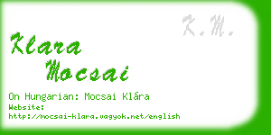 klara mocsai business card